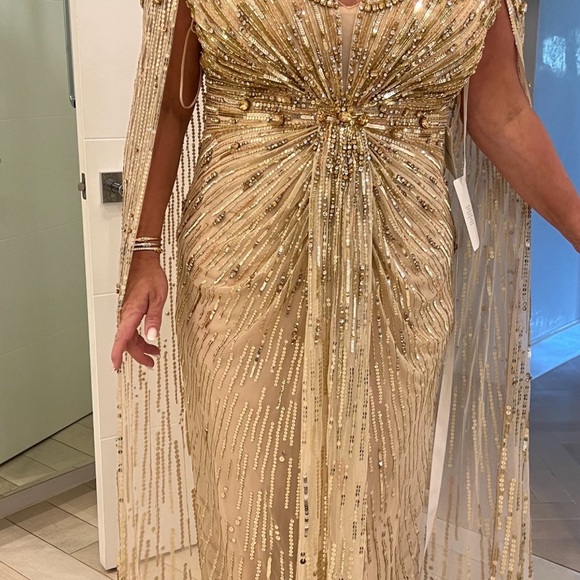 Jenny Packham Gold Sequin Dress